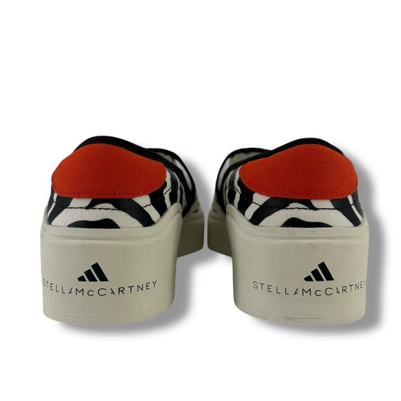 Adidas Stella McCartney Slip On Court Sneakers Shoes Womens Sz 9.5 Zebra Stripe - Picture 7 of 8